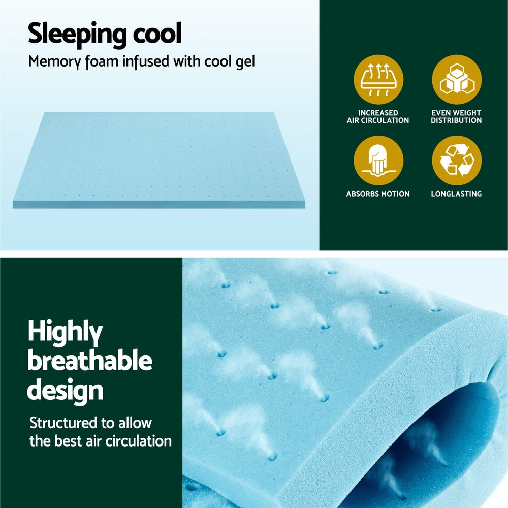 Ventilated Cool Gel Memory Foam Mattress Topper