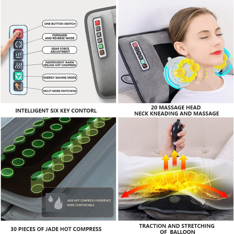 10 Vibrating Motors Massage Mat Full Body Heated Mattress