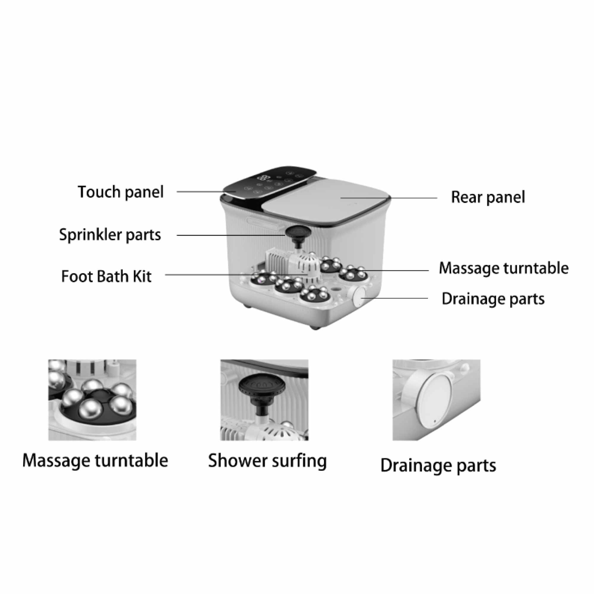 Automatic Water Heating Foot Spa Massager with Remote Control