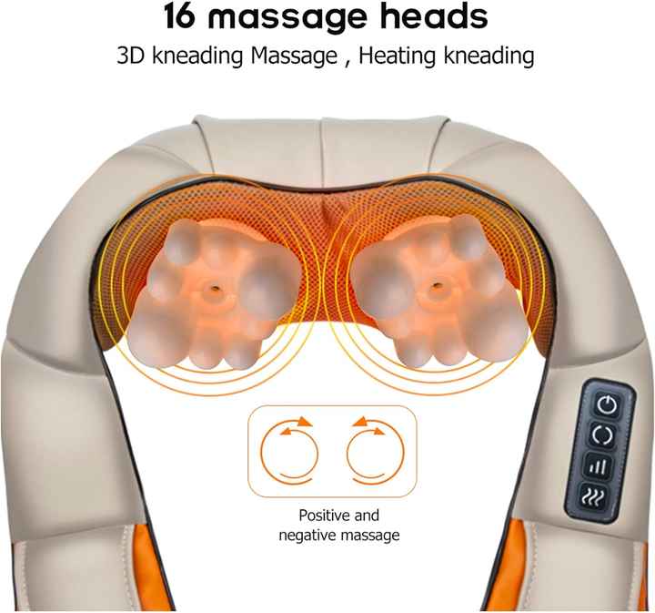 Portable Kneading Neck and Shoulder Massager with Heat